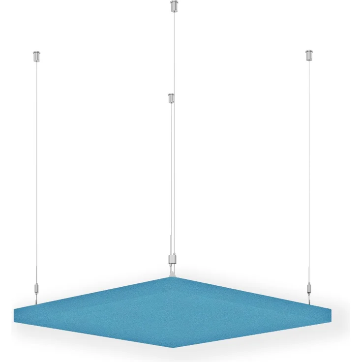Rheinland Möbel FocusWall DAQ0808 – Quadratischer Akustik-Deckenabsorber 80×80 cm in Stofffarbe Marianna inkl. Chrom-Stahlseilen - Made in Germany - Klasse A, Stoffbezug, schwer entflammbar – Bild 1