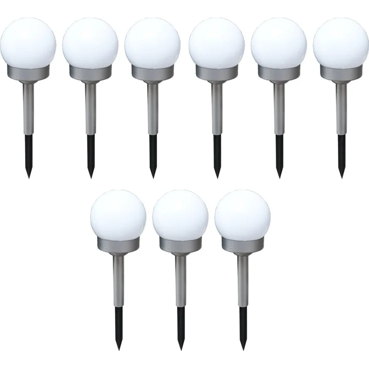 9x LED Solar Stecklampen Kugelform, Durchmesser 10 cm, SOLAR – Bild 1
