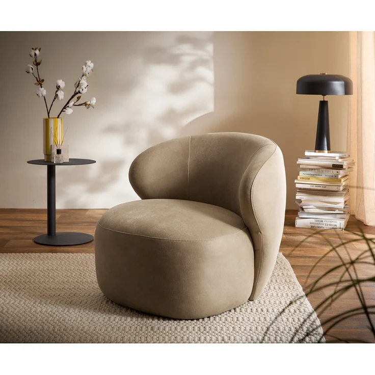 Loungesessel Pulo 80x80 cm Mikrofaser Beige Vintage – Bild 1