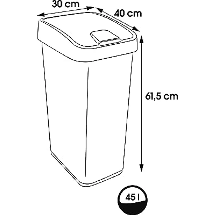 keeeper Premium Abfallbehälter mit Flip-Deckel, Soft Touch, 45 l, Magne, Nordic Blue – Bild 2