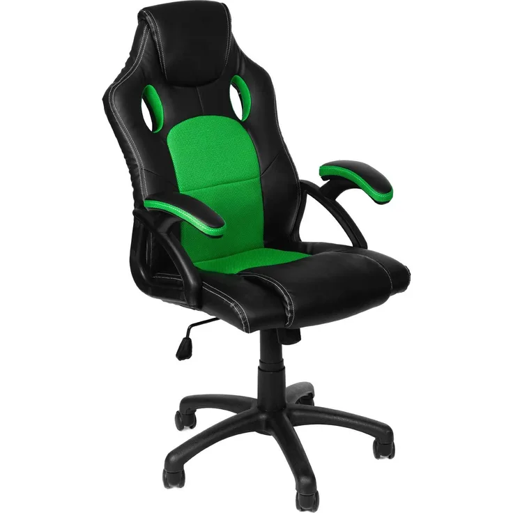 Gamer Stuhl Gaming Schreibtischstuhl Chefsessel Bürostuhl Ergonomisch, Grün, 9 Farbvarianten, gepolsterte Armlehnen, Wippmechanik, belastbar bis 150 kg, Lift TÜV geprüft, Panorama24