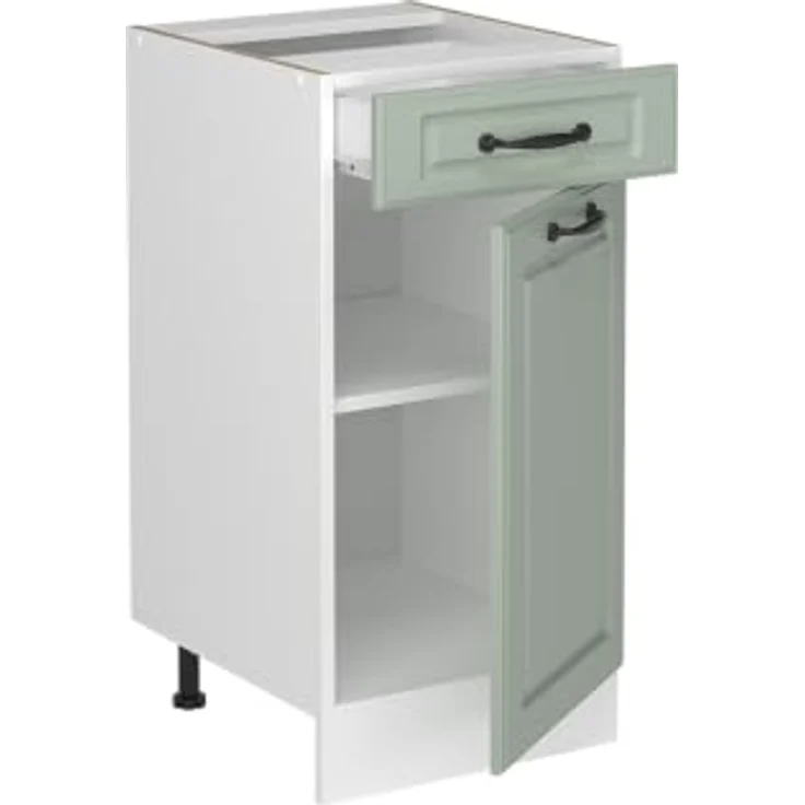 Vicco Küchenunterschrank "R-Line", Mint Landhaus/Weiß 40 cm | MDF-Front · Ohne Arbeitsplatte · Höhenverst. Füße · ✓ Leichter Zugriff · ✓ Frei kombinierbar – Bild 5