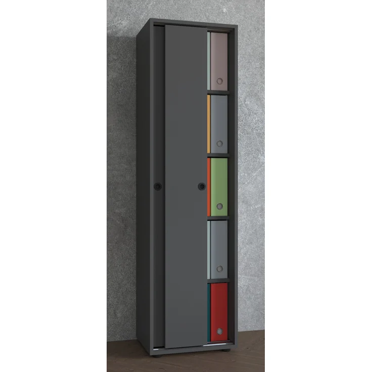 VCM Büroschrank Ulas 919824 Anthrazit H. 168 x B. 49 x T. 38 cm – Bild 3