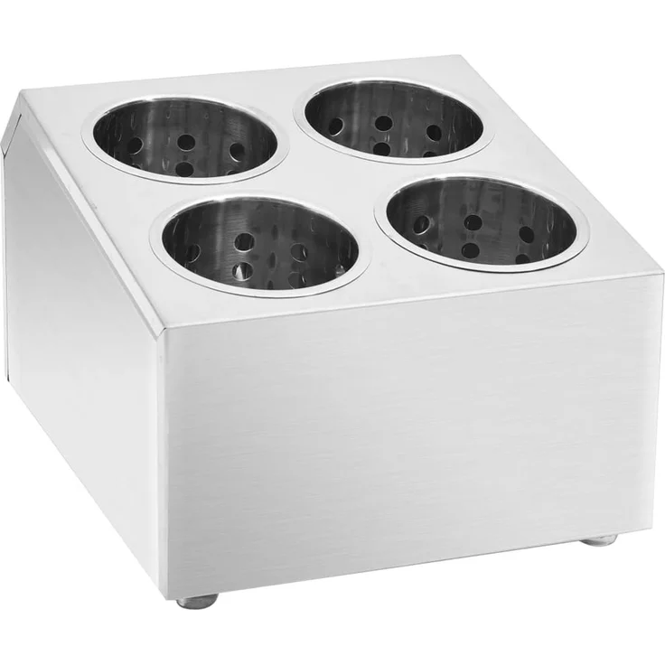 vidaXL Besteckbehälter 4 Fächer Quadratisch Edelstahl 51229 – Bild 2