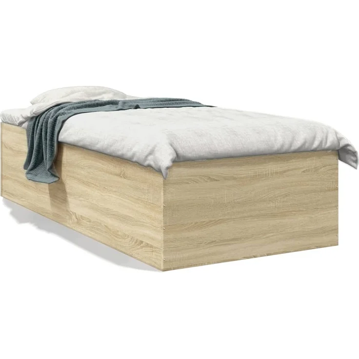 vidaXL Bettgestell Sonoma-Eiche 90x190 cm Holzwerkstoff 3280974 – Bild 2