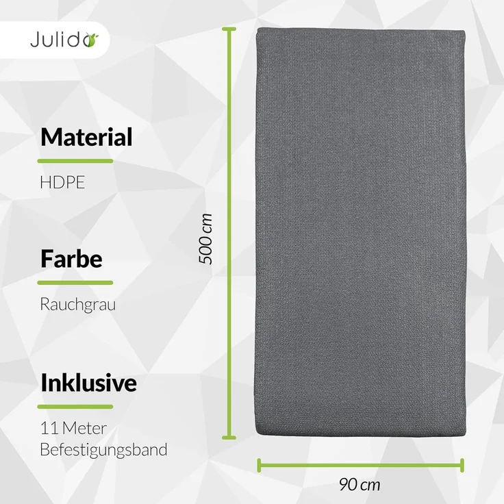 Windschutz Balkon Sichtschutz Bespannung Rauchgrau 0,90x5 m Balkonverkleidung – Bild 6