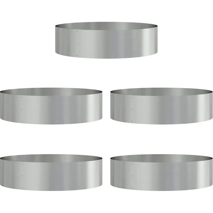 vidaXL Pflanzenring 5 pcs Silber 80 x 80 x 20 cm Verzinkter Stahl 873631