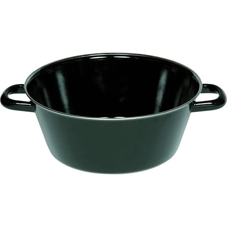 Riess Schmalzpfanne halbtief 24 cm Schwarzemaille