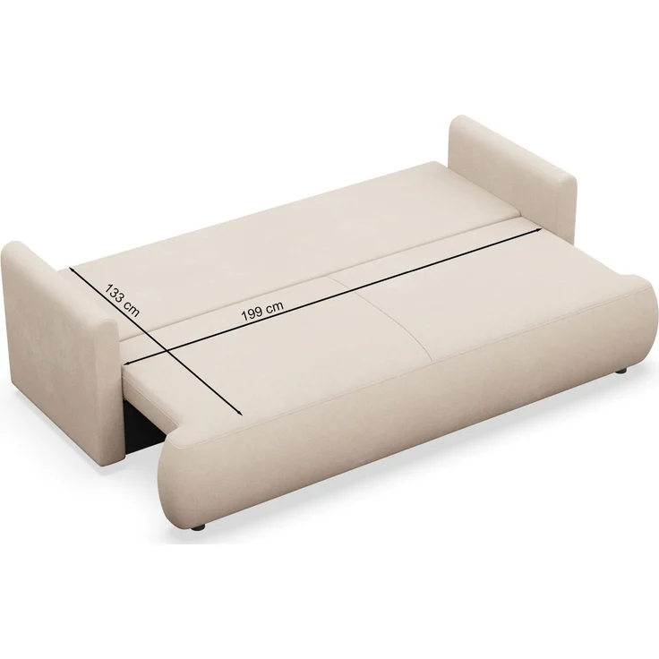 Selsey 'Ovo Mini' 3-Sitzer Schlafsofa mit Bettkasten, Olivgrün, Chenille Easy Clean – Bild 7