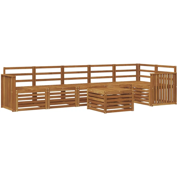 vidaXL Outdoor-Sofagarnitur 7 stk. 6-Sitzer Natur Massivholz Akazie 3374924 – Bild 2