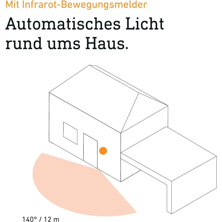 Steinel Sensor-Außenleuchte L 560 S weiß, 140°-Infrarot-Bewegungsmelder, E27-Fassung, max. 60 W – Bild 4
