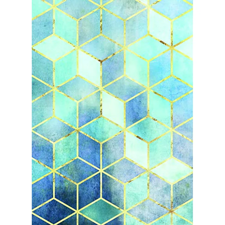 Komar Mosaik Azzuro Wandbild, Poster aus hochwertigem Fotopapier, 50 x 70 cm, ohne Rahmen, für Wohnzimmer und Schlafzimmer