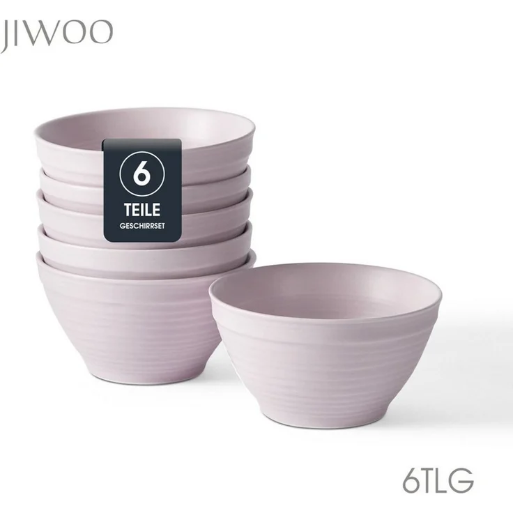 JIWOO Müslischale 6er Ø11,8cm, Frühstückschalen Eisschale Dessertschalen Schale, Keramik, (Schaleset, 6-tlg), Porzellan Hochwertiges Schalen Lila Mikrowellenofen Spülmaschine – Bild 1