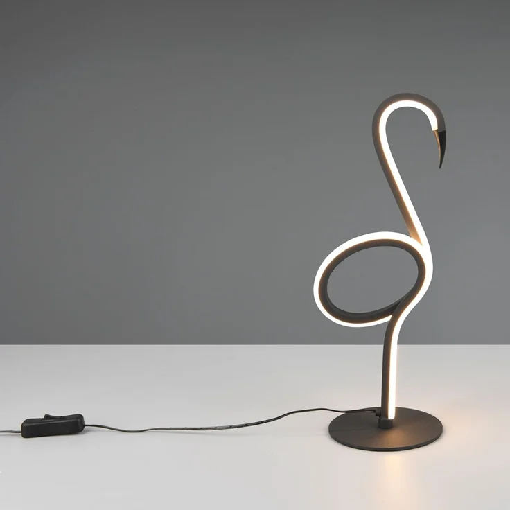 LED Tischleuchte, schwarz, Flamingo Design, H 35 cm – Bild 6