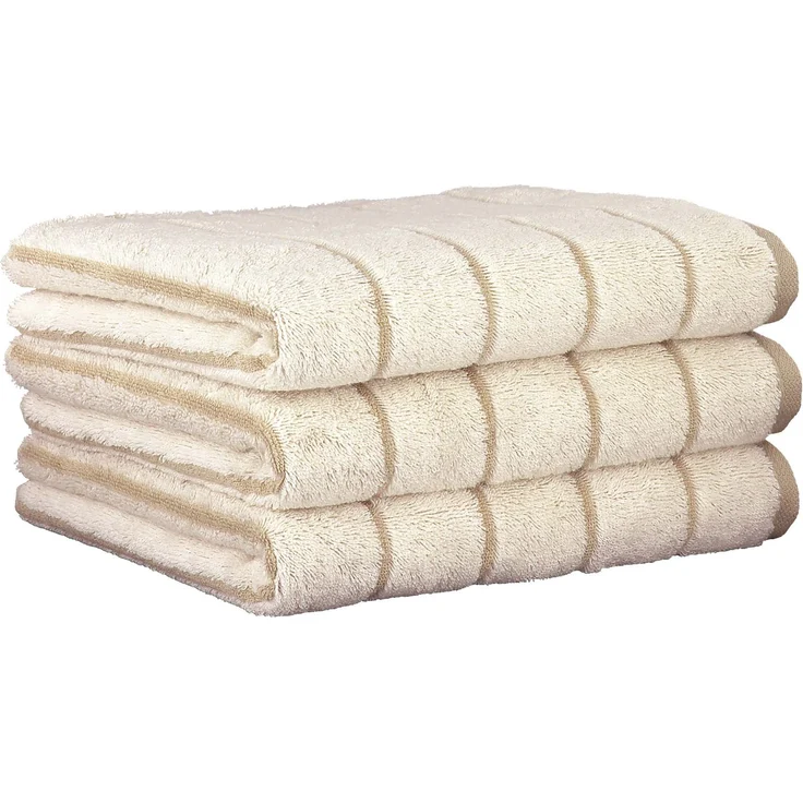 CAWÖ Gästetuch, 3er Pack - C Balance, 30x50 cm, Walkfrottier, Baumwolle, Streifen Natur – Bild 1