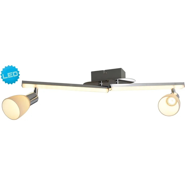 LED Deckenleuchte chrom, satiniert, opal Näve Ibiza 4 flg.
