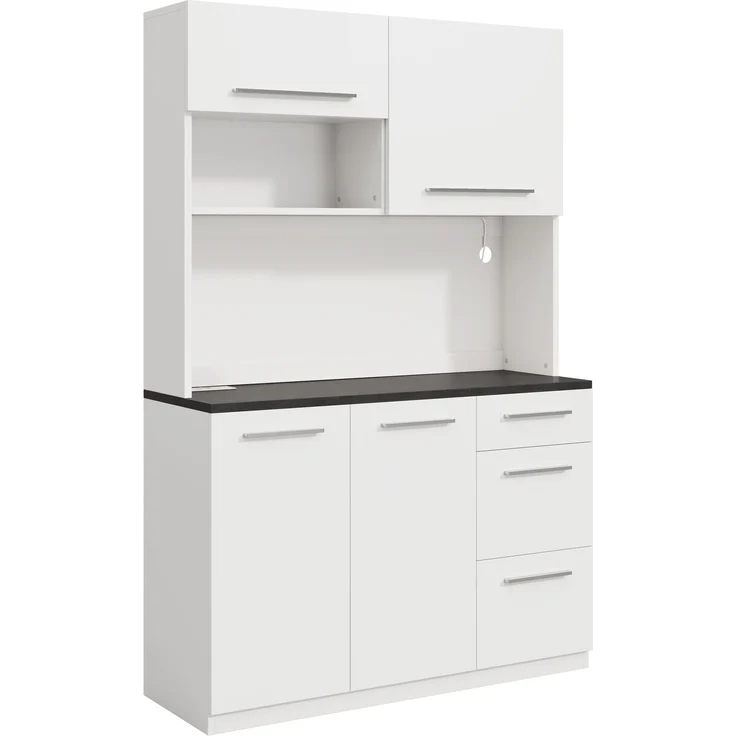Buffetschränke, Esszimmer-Hochschrank 120×40×180 cm, mehrstufigem Stauraum, integrierter Steckdose sowie USB-C- und USB-A-Anschlüssen,Mit farbigem Lichtstreifen, Weiß – Bild 15
