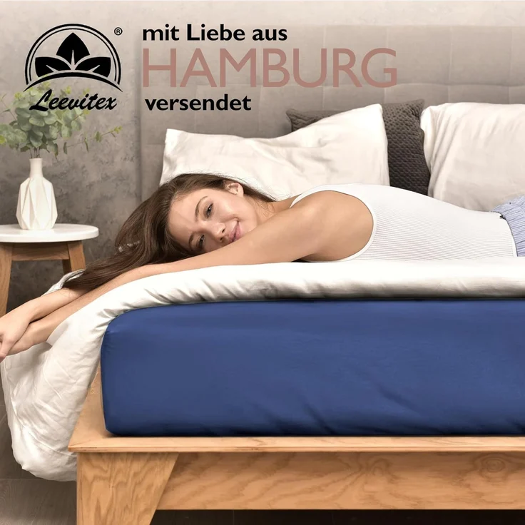 leevitex® Spannbettlaken für kalte Nächte – angenehm weich, passgenau, farbstark & pflegeleicht, Gummizug: Rundum – Bild 7