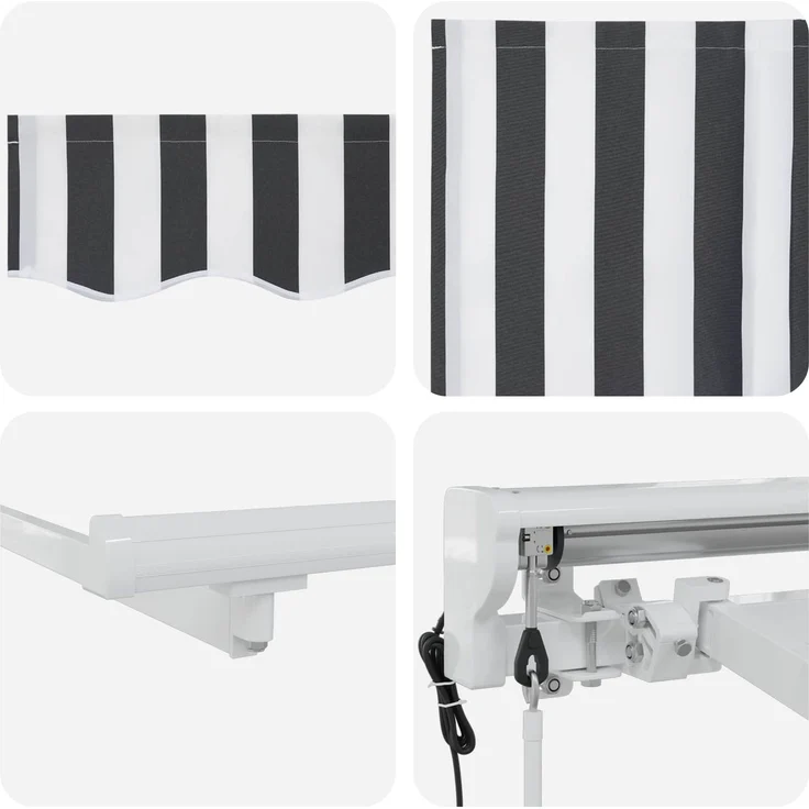 vidaXL Elektrische ausziehbare Markise Anthrazit und Weiß 3,5x2 m 3421738 – Bild 5