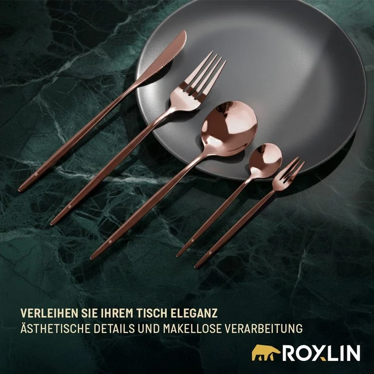 Roxlin Besteck-Set 30-teiliges Edelstahl-Besteckset modern & elegant 4 Farbe – Bild 1