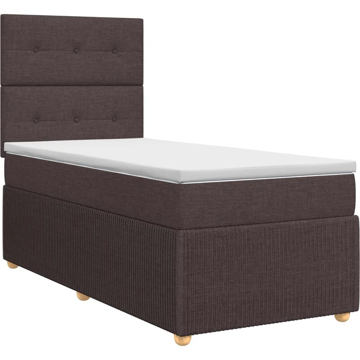 vidaXL Boxspringbett mit Matratze Dunkelbraun 80 x 200 cm Stoff 3454266 – Bild 2