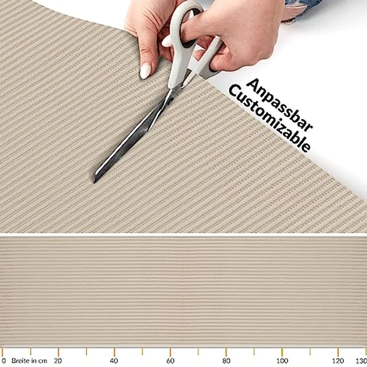 ANRO Badematte Weichschaummatte Antirutsch Bad- und Duschvorleger Uni Creme, 120x130cm, pflegeleicht und zuschneidbar – Bild 4