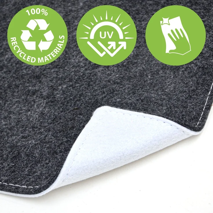 2 Filz Bierbank Auflagen zum Wenden 180x28x0,8cm in Schwarz-Weiß – Bild 8