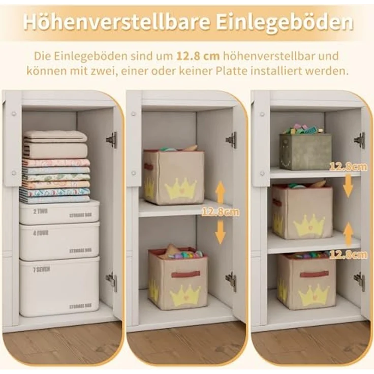 Odikalo Kinderbett Etagenbett Doppelbett Ablagekorb Schublade Treppenschrank 90/140*200cm (Kinder-Etagenbett, Doppelbett, multifunktionales Kinderbett mit Ablagekorb, mit Schublade, mit Treppenschrank, mit Ablageschrank, ohne Matratze, weiß + naturfarben) – Bild 7