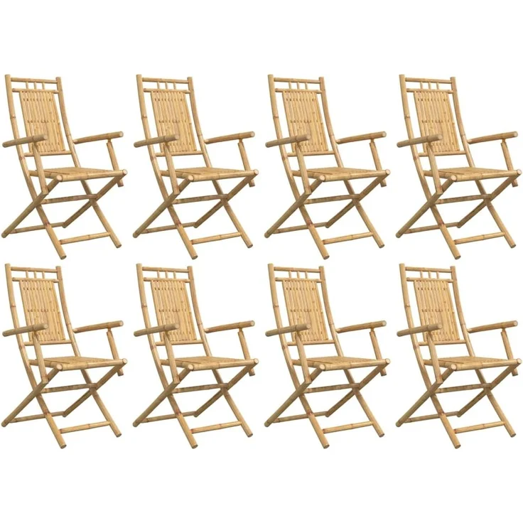 vidaXL Gartenstühle 8 Stk. Klappbar 53x66x99 cm Bambus 3278516 – Bild 3
