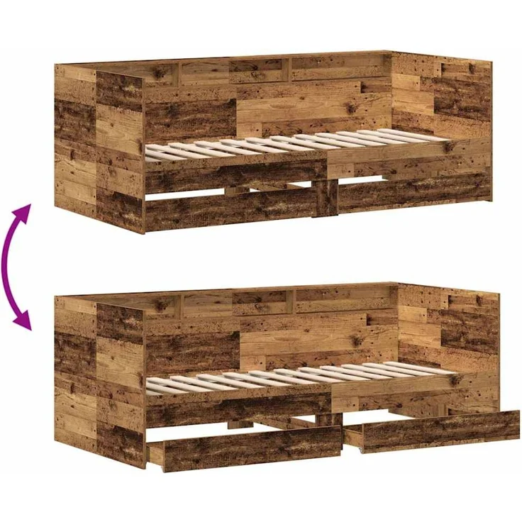 vidaXL Tagesbett mit Schubladen Altholz 90 x 190 cm Holzwerkstoff 3334002 – Bild 10