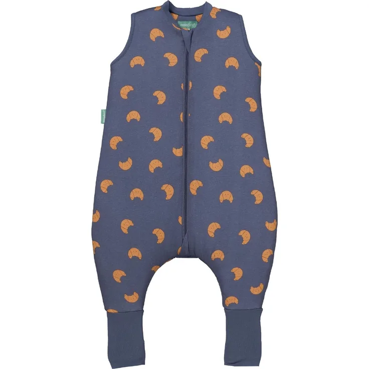 molis&co - Baby Schlafsack mit Füßen und Socke - Ideal für den Winter - Babyschlafsack mit Beinen 2,5 tog - 100% Baumwolle (Oeko-TEX 100), Premium Qualität - Croissants (70 cm)