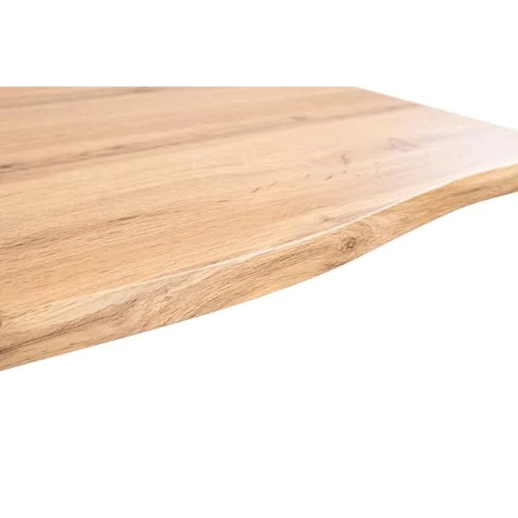 SAM Tischplatte Joan | 100 x 60 cm eckig | Holz | Farbe: Eiche | Baumkante | Holzplatte für Küche & Café – Bild 5