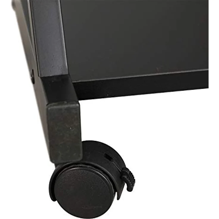 SogesHome Schreibtisch Klein Computertisch mit 4 Rollen 2 Davon mit Bremsen PC-Tisch in Z-Form mit Tastaturauszug für Zuhause und Büro, 60x48 cm – Bild 6