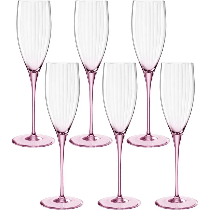 LEONARDO Sektglas Poesia, Kristallglas, 6 Prossecogläser, Spülmaschinenfest, Farbe Rosé – Bild 1