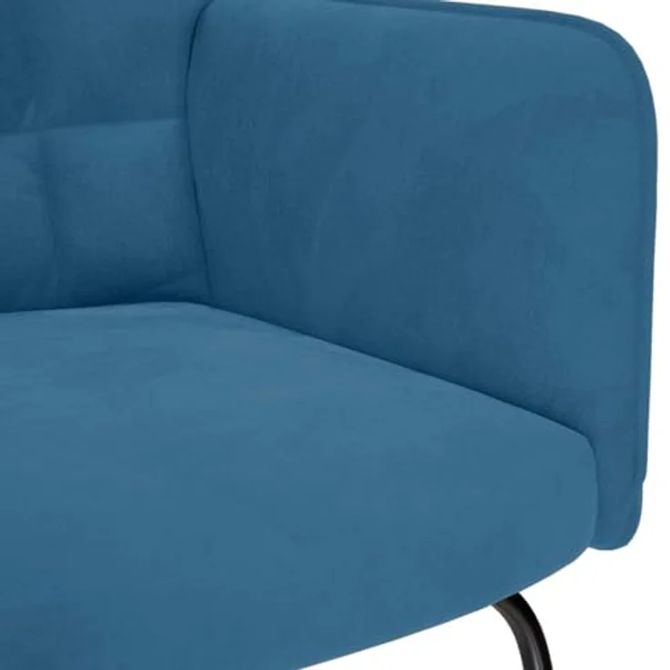 vidaXL Schaukelstuhl mit Hocker Blauer Samt 4016853 – Bild 8