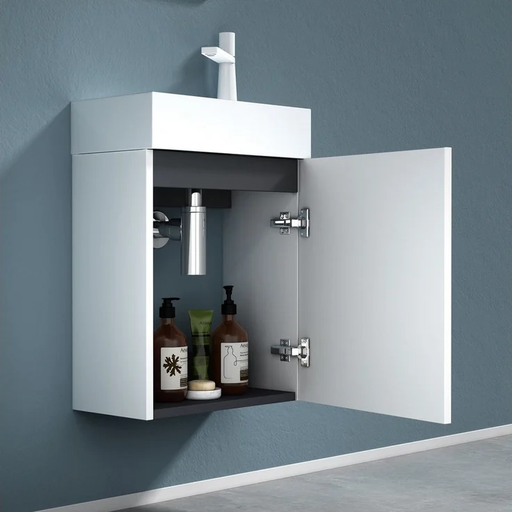 doporro Badezimmer-Set Badmöbel-Set Gäste WC Waschbecken Waschtisch mit Unterschrank PISA – Bild 4