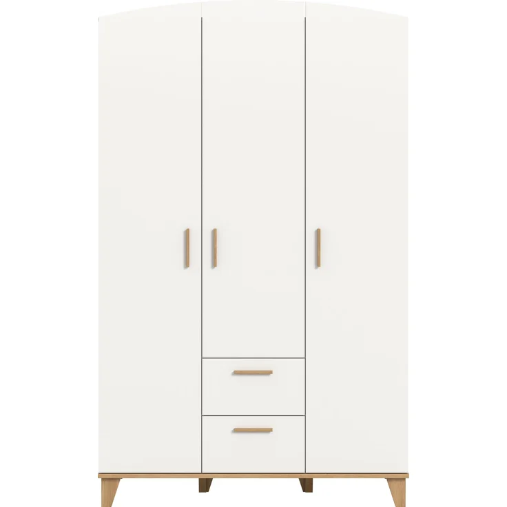 Stella Kleiderschrank 3-türig in weiß – Bild 2