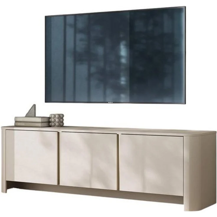 Compleo TV-Schrank im Japandi Stil, TV Lowboard mit 3 Türen, Kaschmir oder Eiche BORS – Bild 4