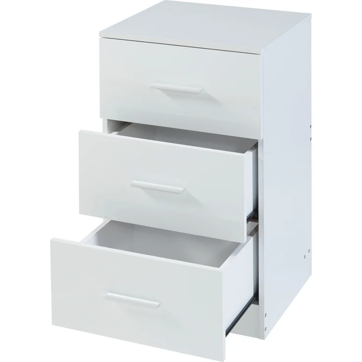 Nachttisch Aurdal 2er Set 66x37x34,5 cm Weiß, hochglänzend [en. casa] – Bild 5