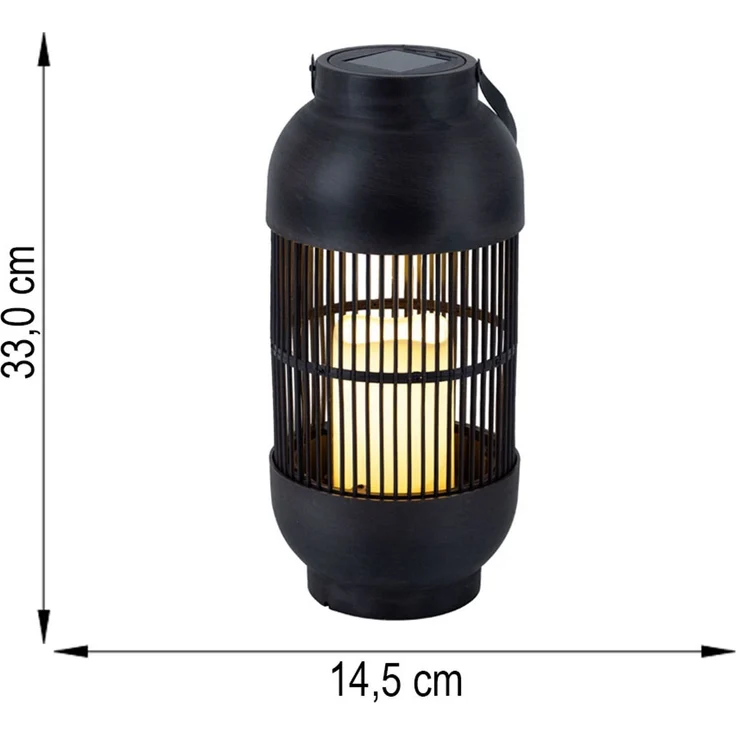 2er Set LED Solar Tischleuchte, Kerze, Laterne, H 33 cm – Bild 8
