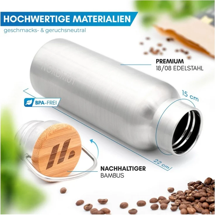 Nordmut Isolierflasche Edelstahl Isolierflasche inkl. Teesieb – Bild 4