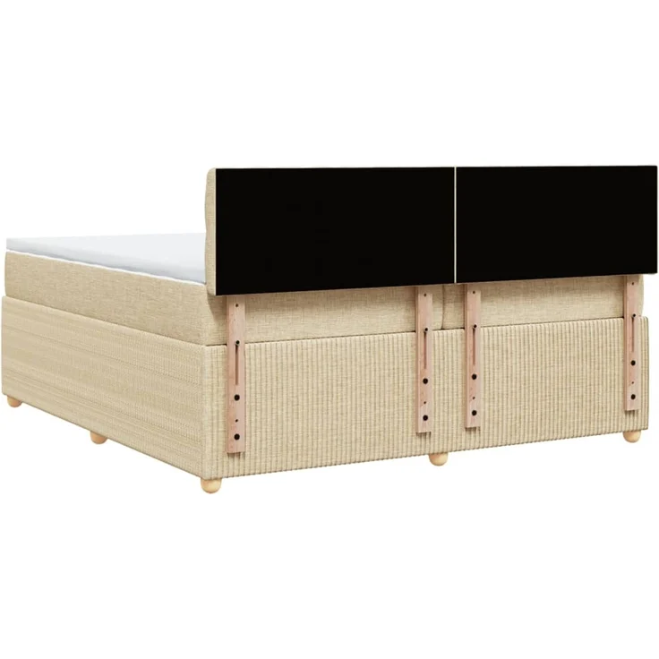 vidaXL Boxspringbett mit Matratze Creme 200x200 cm Stoff 3289875 – Bild 8
