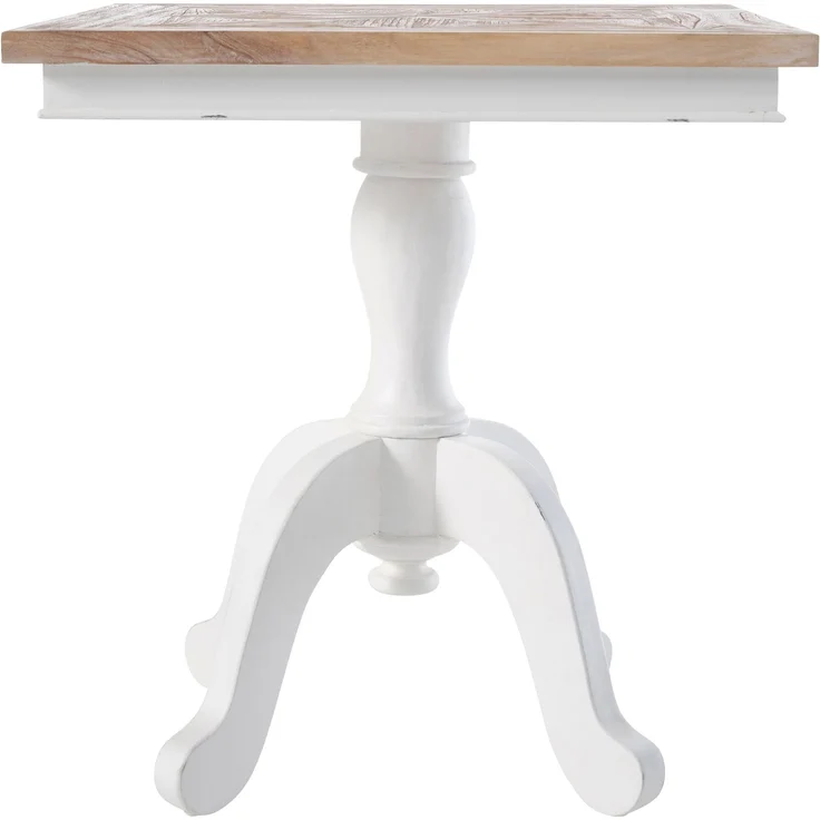 CLP Couchtisch Grasby quadratisch 70 x 70 cm Holz Shabby Chic rustikal kompakt,natura/weiß – Bild 4