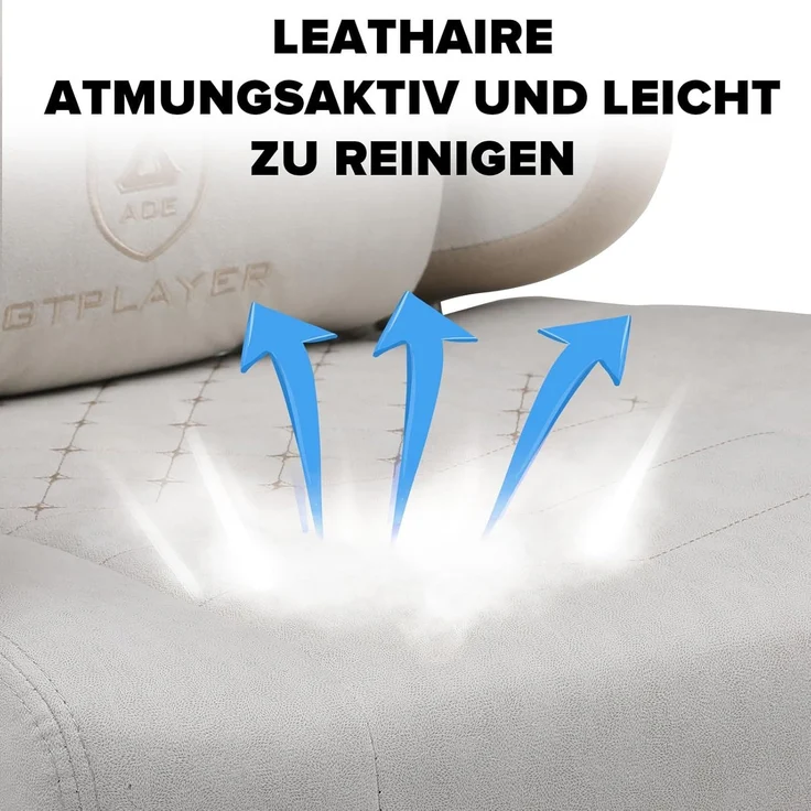 GTPLAYER Gaming-Stuhl Ergonomischer Gaming Sessel Schreibtischstuhl mit Stoffoberfläche (Pacekung), Federsitzkissen mit Fußstütze – Bild 6