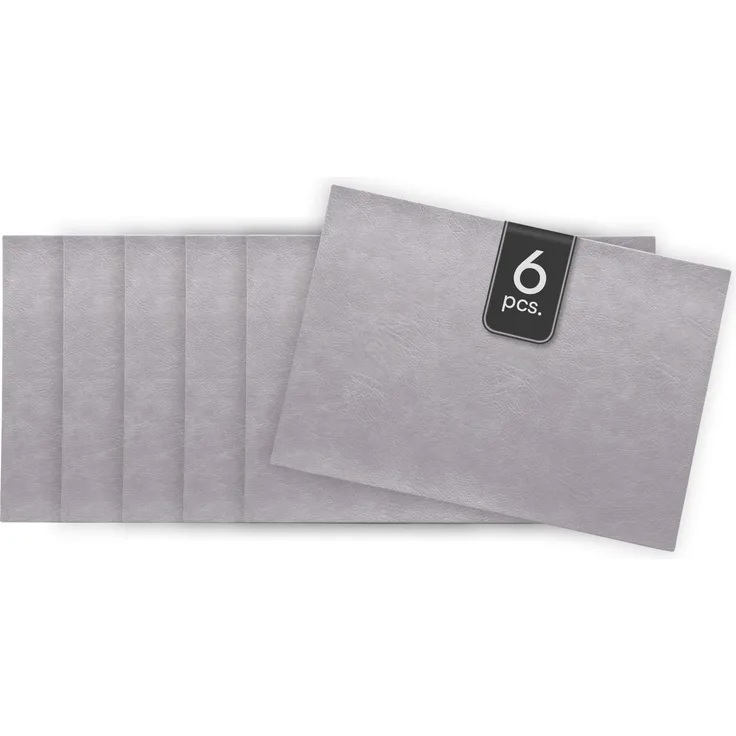 ASA SELECTION Platzset VEGAN LEATHER, Tisch-Set, Silbergrau, B 33 cm, (Set, 6-St)