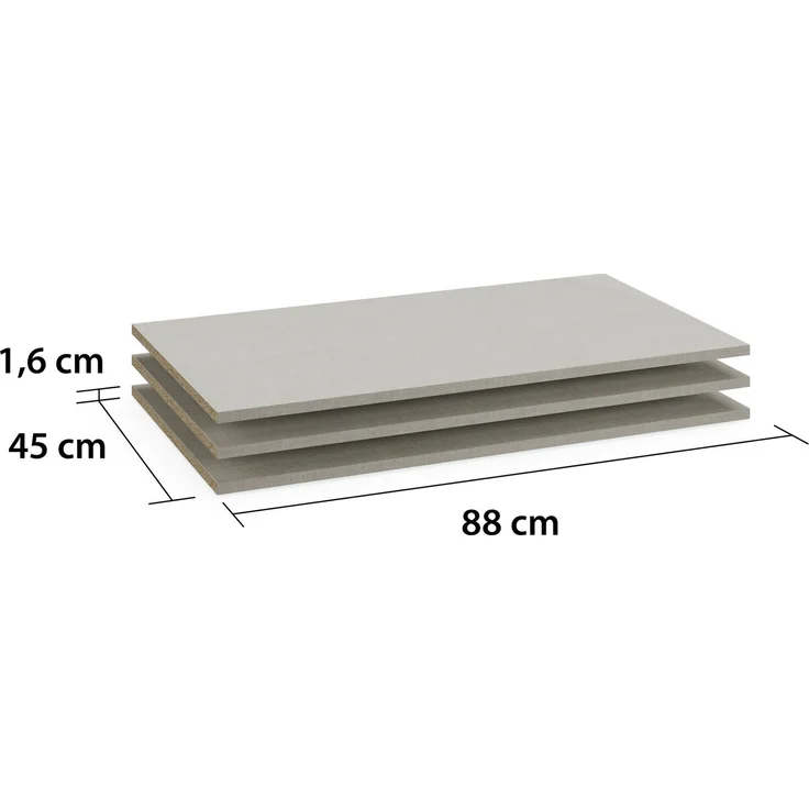 rauch Zubehör, Einlegeböden 3er-Set, für Drehtürenschränke von rauch mit einer Elementbreite von 90 cm und einer Schranktiefe von 54 cm – Bild 2