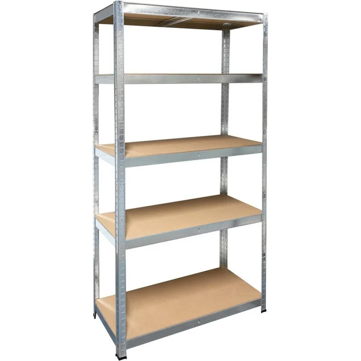SCHULTE Regalwelt Schwerlastregal 5 MDF-Böden, 180×90×40 cm, 175 kg/Boden, verzinkt – Bild 2