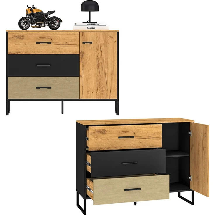 Jugendzimmer Set 5-teilig CASPER-131 mit Schreibtisch in schwarz, braun – Bild 6
