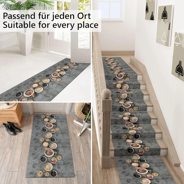 ANRO Küchenläufer RANNA Hochwertig Küchenteppich Teppich Textil, Eckig, Bodenläufer 100x65cm Mosaik Bunt pflegeleicht – Bild 8