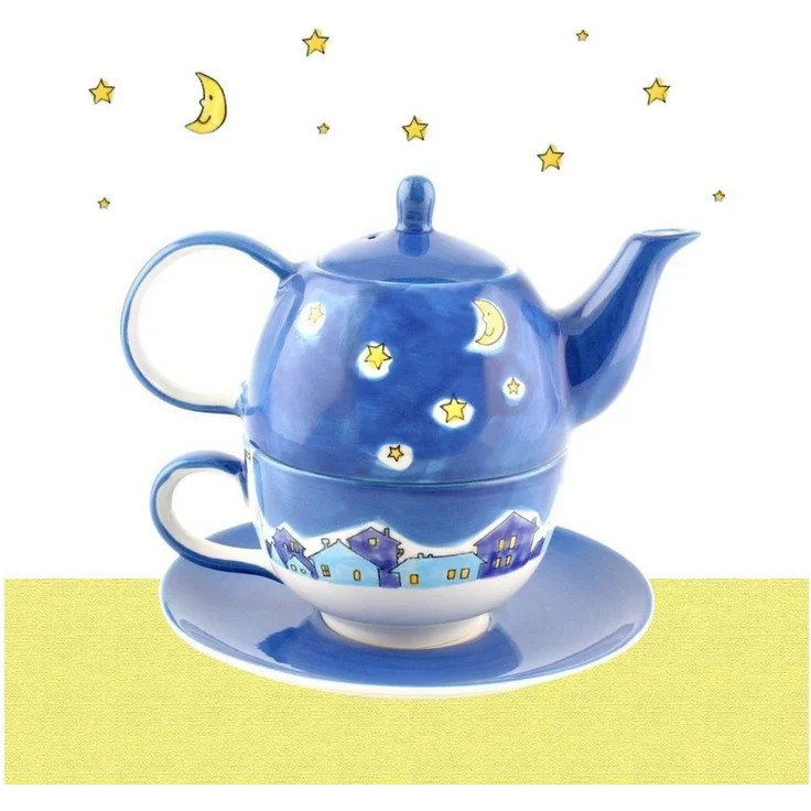 Mila Teekanne Mila Keramik Tee-Set- Tea for One NachtKatzen, 0,4 l, (Set, Tee-Set) – Bild 4